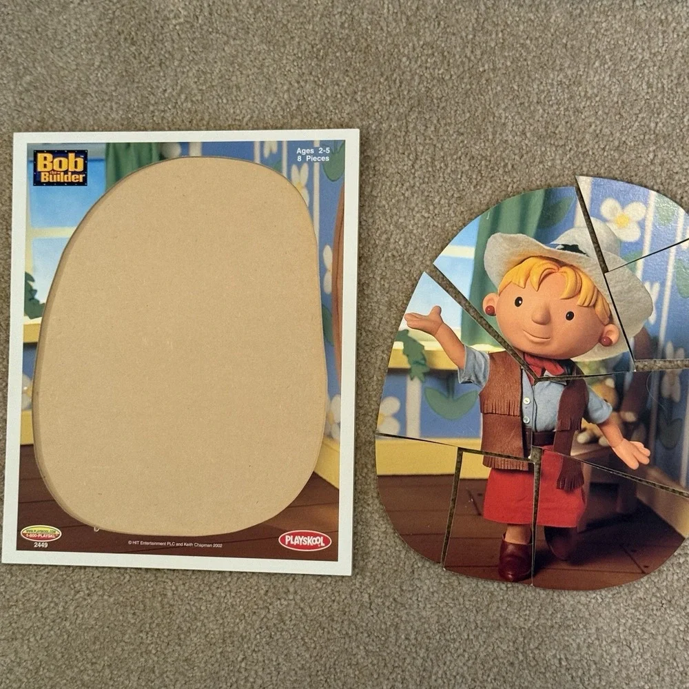 VTG Bob the Builder Playskool Wooden Play Puzzle Lot Of 2 Bob And Wendy 2001